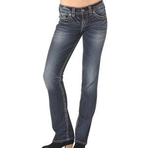 Silver Jeans Co | "SUKI" Super Stretch Mid Slim Boot | Dark Wash | W29/L33